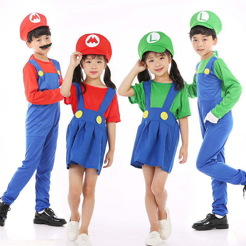 Halloween cosplay Anime Costume Parent Child cosplay Children Mario Clothes Super Mary Costume