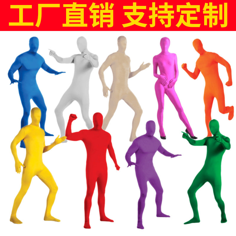 Halloween Invisibility Man in Black Costume cos Ninja Invisible Man Adult Tights Stage Performance Costume