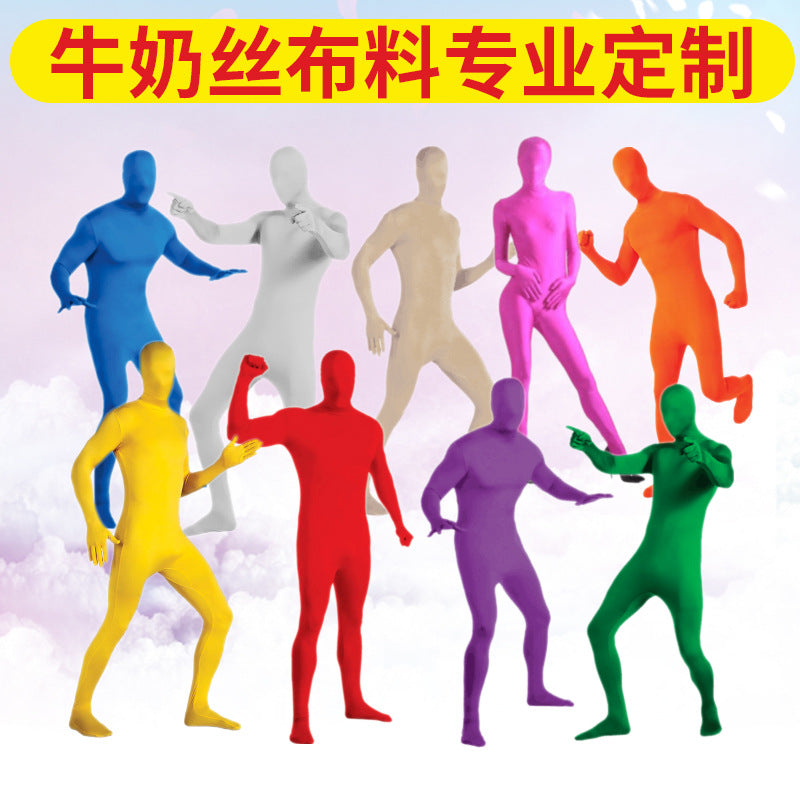 Halloween Invisibility Man in Black Costume cos Ninja Invisible Man Adult Tights Stage Performance Costume