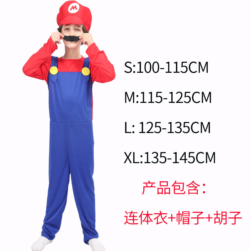 Halloween cosplay Anime Costume Parent Child cosplay Children Mario Clothes Super Mary Costume