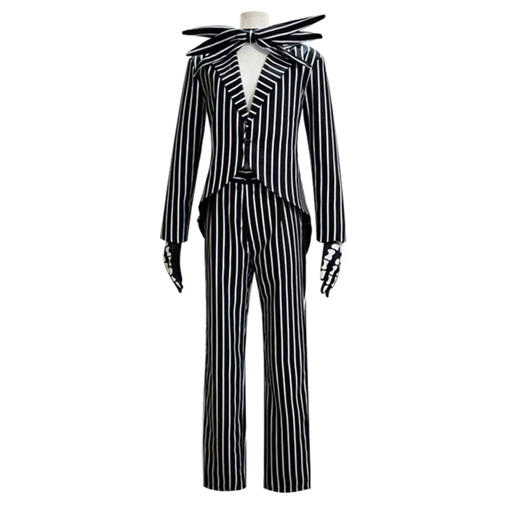 Jack Cosplay Skellington Cosplay Costume pour hommes adultes Fantasia veste pantalon tenue homme Halloween carnaval fête déguisement Costume