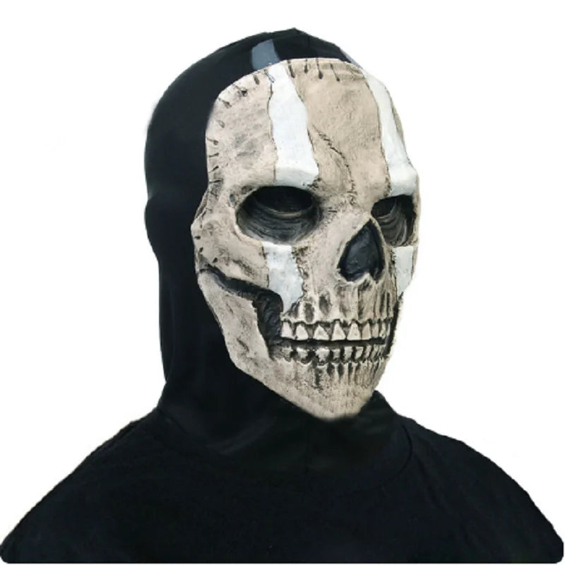 Masque unisexe d'Halloween Horreur Fantôme Crâne MW2 en Latex, Coiffe/Casque pour Cosplay, Spectacle, Fête, Accessoire de Mascarade