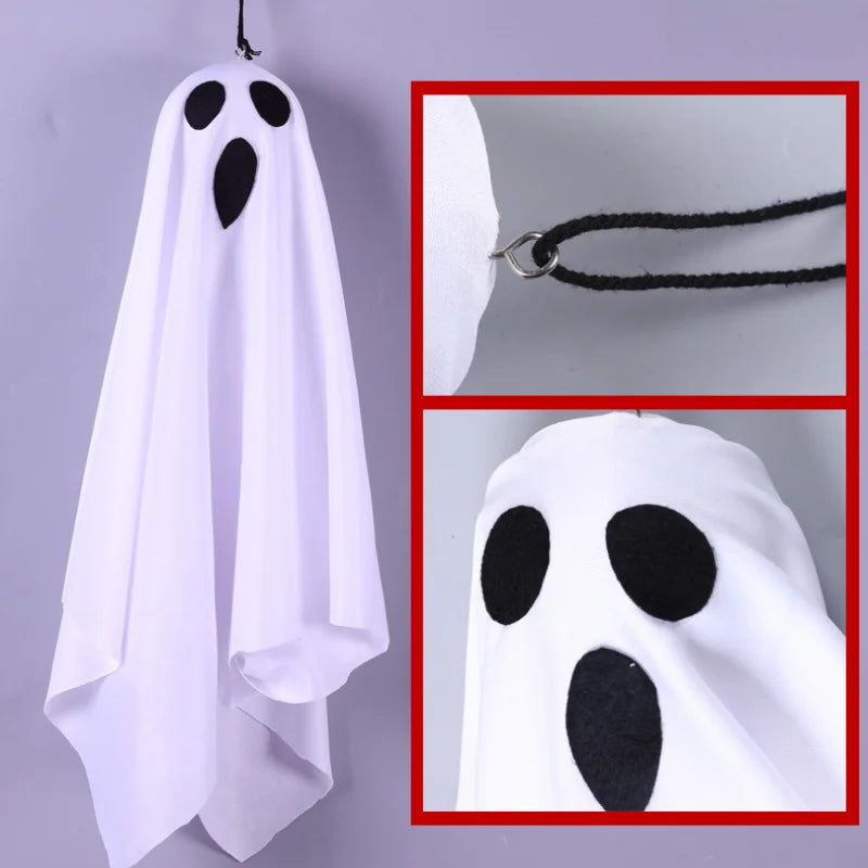 Bricolage fantôme blanc Halloween décoration LED suspendu émettant de la lumière style lumière horreur intérieur fête décoration atmosphère lumière