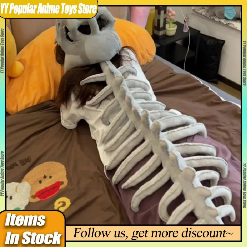 En stock : Ensemble de costume de squelette de dinosaure 3D réaliste, avec accessoire de tête amusant et tendance, vêtements en peluche de collection pour cosplay et déguisement, cadeau d'anniversaire