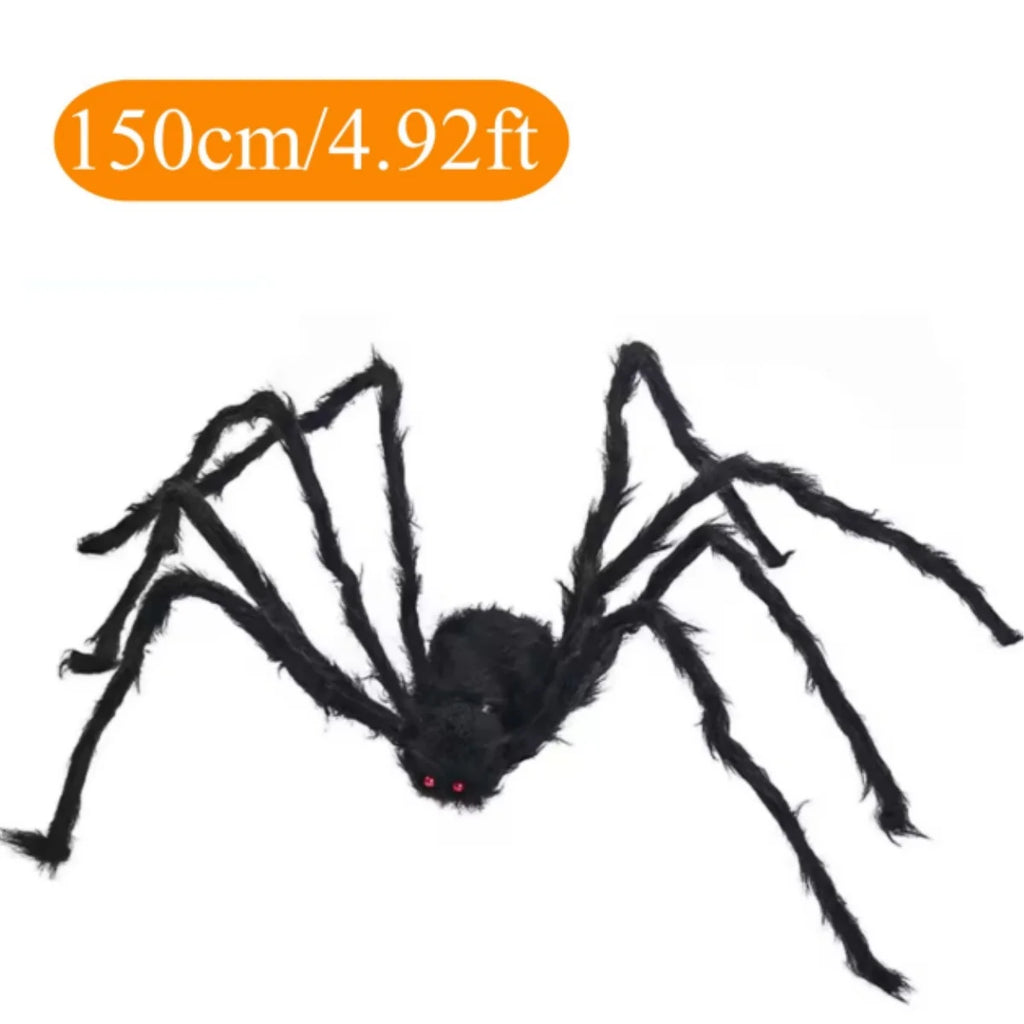 Araignée en peluche d'Halloween, 30-200 cm, araignée géante extérieure, décoration de chambre, farce, araignée noire, accessoire de fête de décoration d'horreur d'Halloween