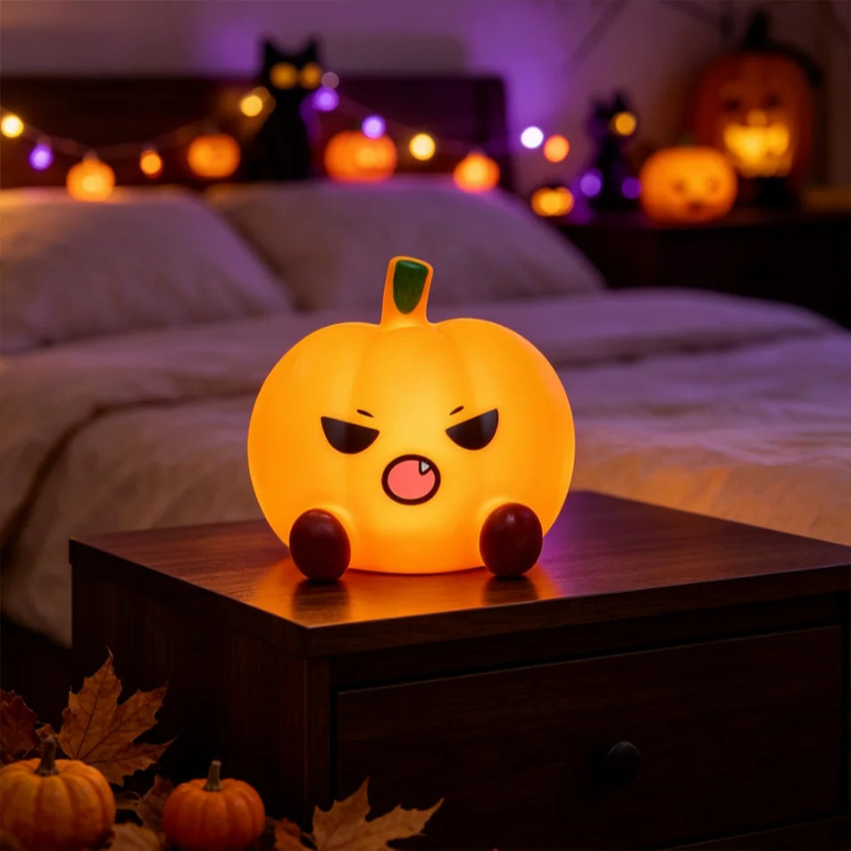 Lampe LED en silicone en forme de chapeau de sorcière fantôme mignon d'Halloween, veilleuse citrouille, ornement de bureau, décoration d'ambiance pour fête à domicile, cadeau de vacances