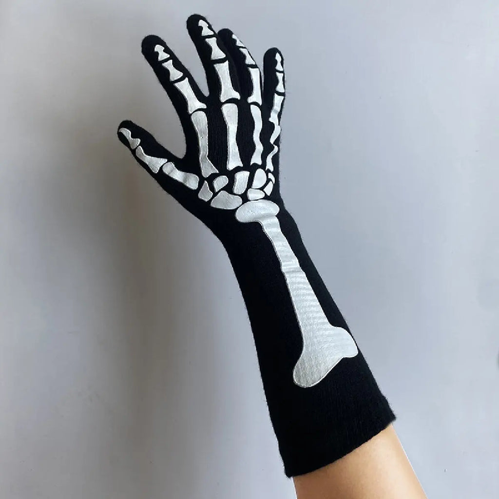 Gants de squelette d'halloween, gants convexes à vent foncé, Costume de Festival fantôme