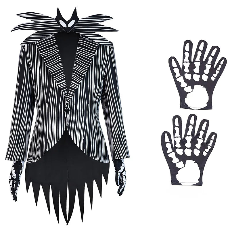 Jack Cosplay Skellington Cosplay Costume pour hommes adultes Fantasia veste pantalon tenue homme Halloween carnaval fête déguisement Costume