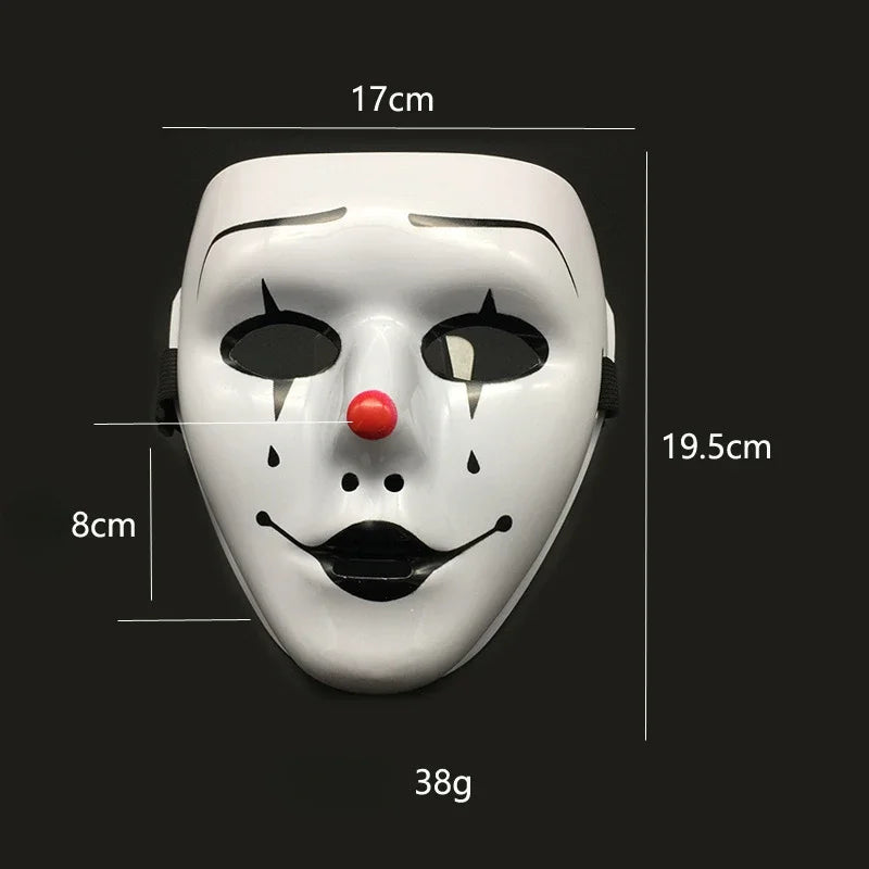 Accessoires d'Halloween Mascarade Performance Masque complet peint à la main Blanc Danse de rue Masque pour les yeux adulte Clown de la mort Noir Or
