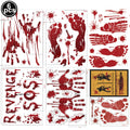 Autocollants Muraux pour Portes et Fenêtres d'Halloween, Empreinte de Main Sanguine, Motif de Crâne, Fournitures de Décoration de Scène de ix, Accessoires d'Horreur
