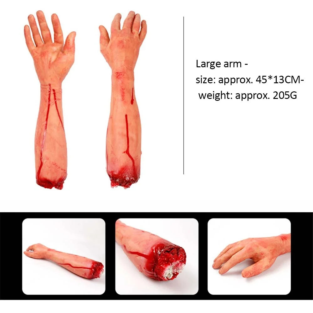 Accessoire d'halloween, faux orgue sanglant et effrayant, parties du corps du cerveau humain, fausse main, doigt, jambe, pied, cerveau, cœur, accessoires de fête