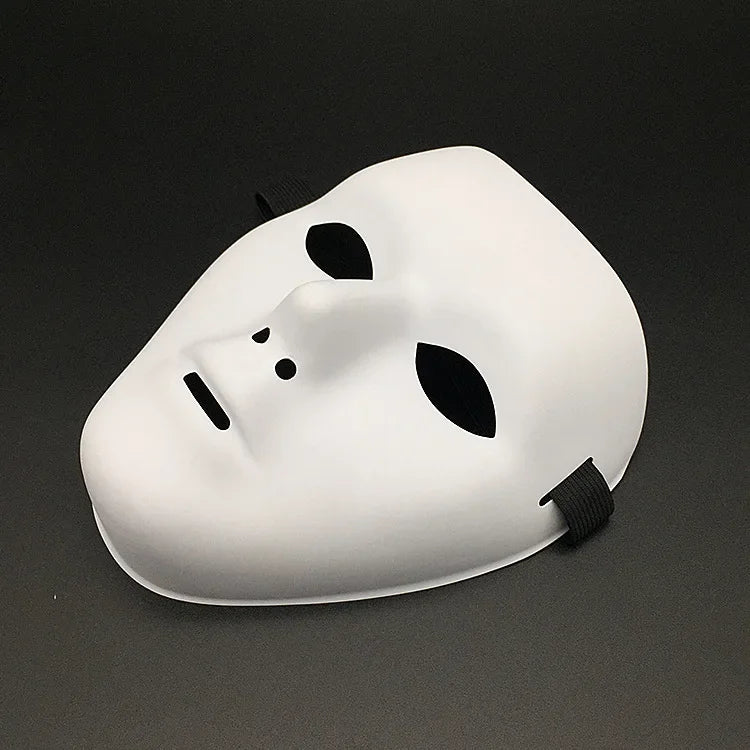 Accessoires d'Halloween Mascarade Performance Masque complet peint à la main Blanc Danse de rue Masque pour les yeux adulte Clown de la mort Noir Or